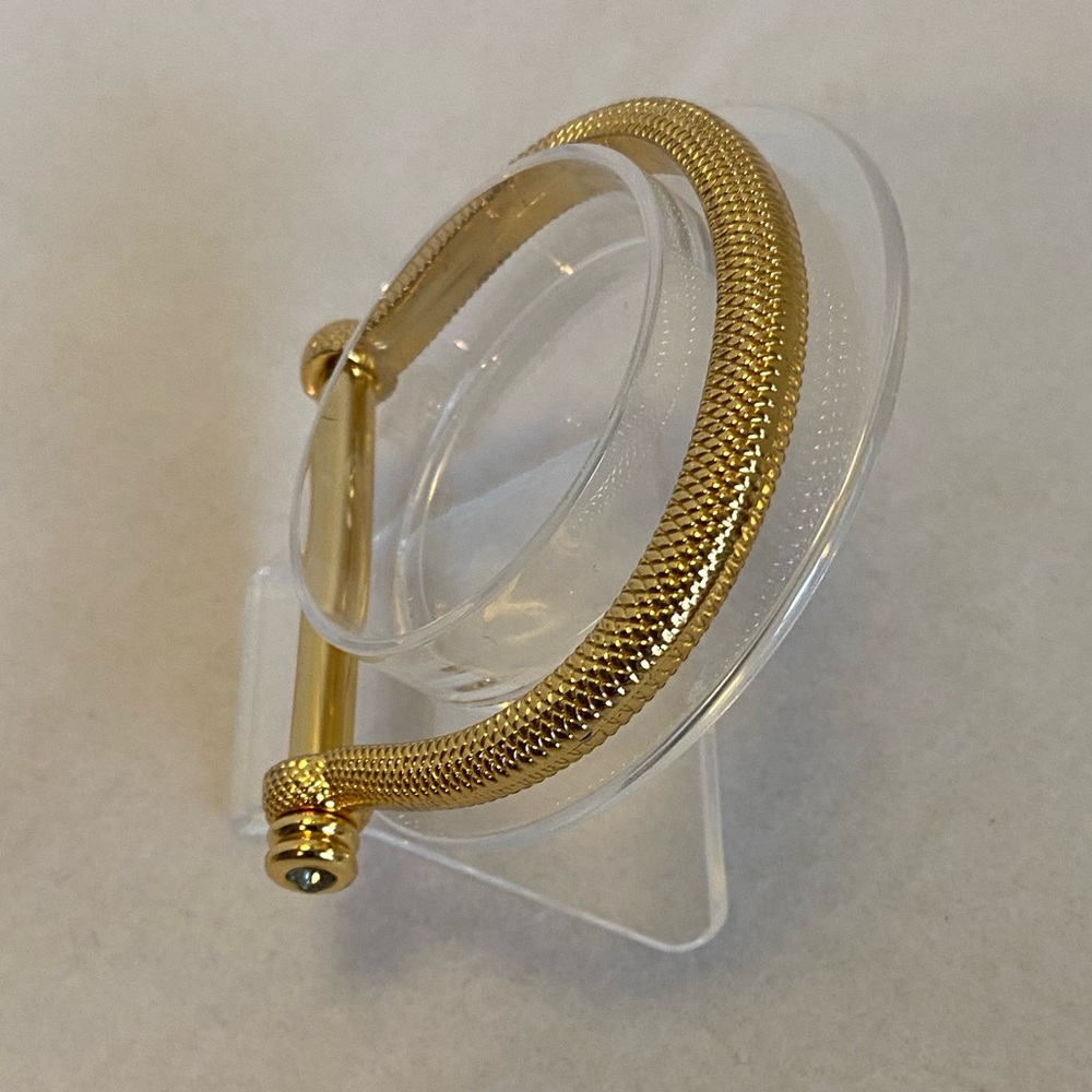 Gold Plated Cuff/Bracelet - Crystal Clasp/Twist - Picture 8 of 16
